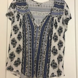 LUCKY BRAND WOMENS SHORT SLEEVE TOP SIZE LARGE